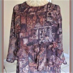 Sheer Ruffled Drop-Waist High/Low 1920s Tea Dress